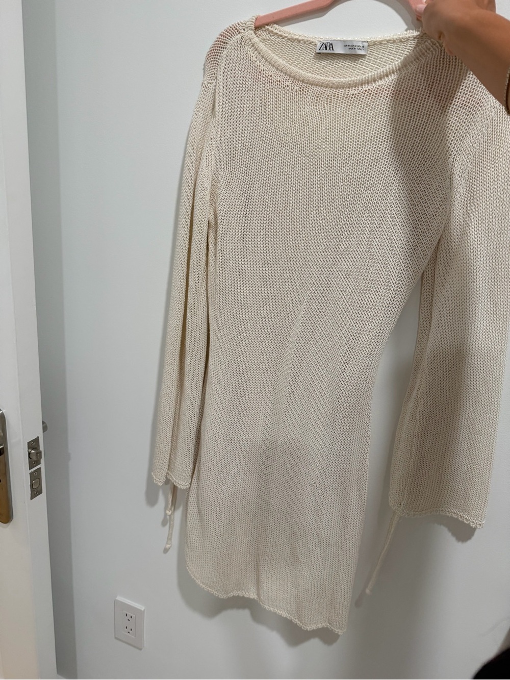 Zara Women's Cream Knit Sweater dress